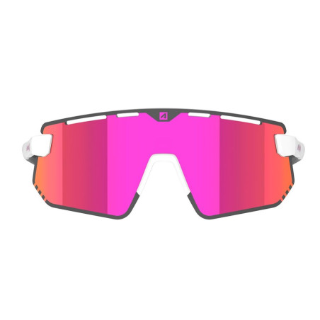 Lunettes AZR FLASH RX BLANCHE VERNIE avec ECRAN ROSE - Lunettes solaires Vélo et Triathlon | Planetecycle