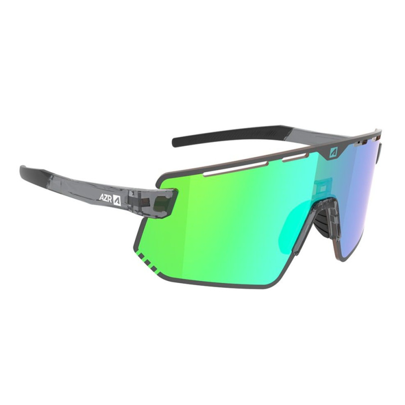 Lunettes AZR FLASH RX NOIRE CRYSTALE VERNIE avec ECRAN VERT - Lunettes solaires Vélo et Triathlon | Planetecycle