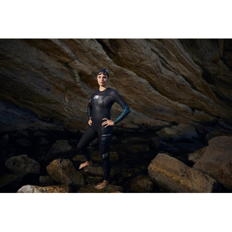 ZEROD ARCHI Femme Black Blue - Combinaison Triathlon Femme | Planetecycle