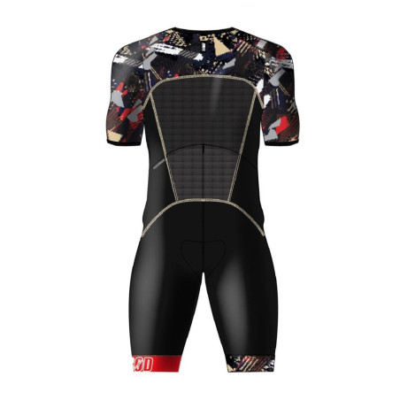 ZEROD TTSUIT Start PSYCHO CHAMPAGNE Homme - Trifonction Triathlon manches courtes | Planetecycle