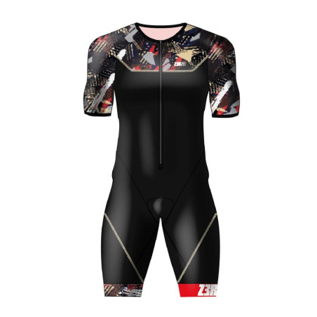 ZEROD TTSUIT Start PSYCHO CHAMPAGNE Homme - Trifonction Triathlon manches courtes | Planetecycle
