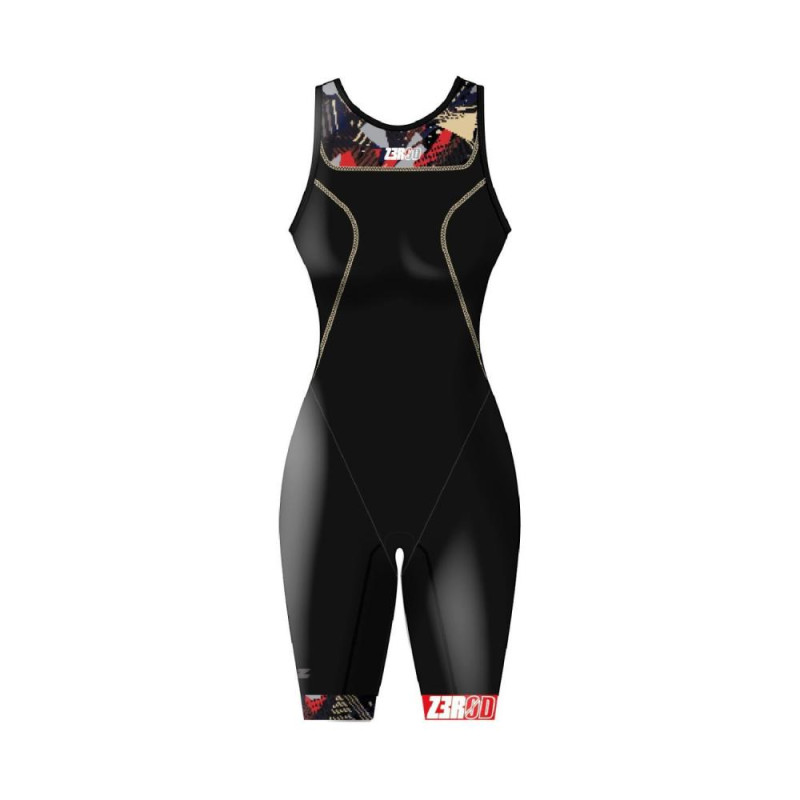 ZEROD TRISUIT START WOMAN PSYCHO CHAMPAGNE - Trifonction Triathlon Femme sans manches | Planetecycle