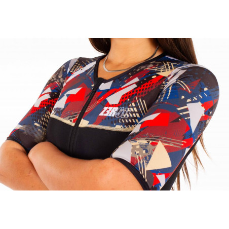 ZEROD TTSuit START Psycho Champagne woman - Trifonction Triathlon femme manches courtes | Planetecycle