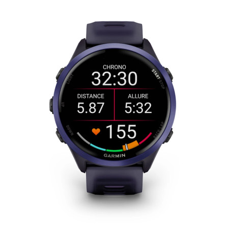 GARMIN Forerunner 570 47mm - Aluminium indigo avec bracelet violet translucide/Indigo - Montre GPS Running - EN STOCK | Planetecycle