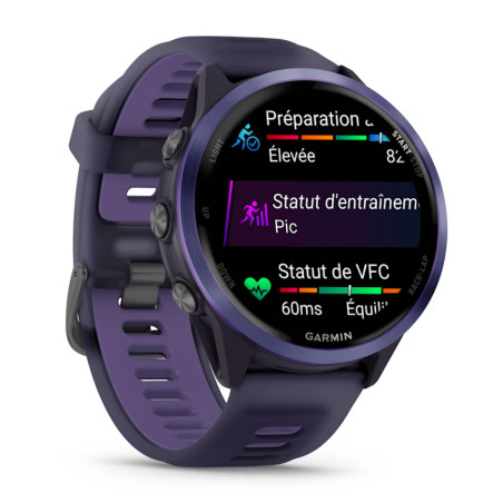 GARMIN Forerunner 570 47mm - Aluminium indigo avec bracelet violet translucide/Indigo - Montre GPS Running - EN STOCK | Planetecycle