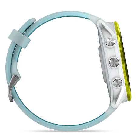 GARMIN Forerunner 570 47mm - Aluminium jaune avec bracelet blanc translucide/Turquoise - Montre GPS Running - EN STOCK | Planetecycle