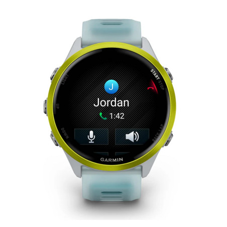 GARMIN Forerunner 570 47mm - Aluminium jaune avec bracelet blanc translucide/Turquoise- Montre GPS Running | Planetecycle