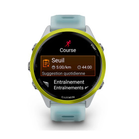 GARMIN Forerunner 570 47mm - Aluminium jaune avec bracelet blanc translucide/Turquoise - Montre GPS Running - EN STOCK 
