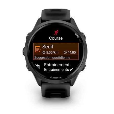 GARMIN Forerunner 570 47mm - Aluminium Slate avec bracelet noir translucide/noir Montre GPS Running | Planetecycle