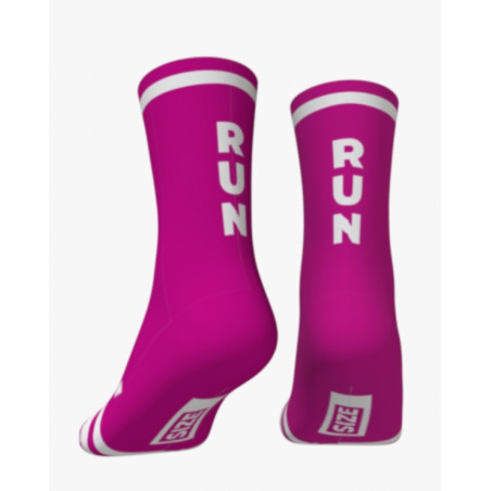 RUSH SOCKS RUN - FUCHSIA - WHITE - Socquettes Cyclisme,Triathlon | Planetecycle