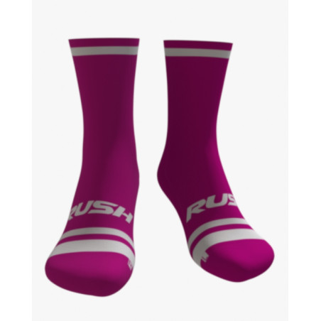 RUSH SOCKS RUN - FUCHSIA - WHITE - Socquettes Cyclisme,Triathlon | Planetecycle