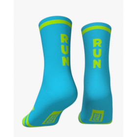 RUSH SOCKS RUN - TURQUOISE - YELLOW FLUO - Socquettes Cyclisme,Triathlon