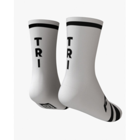 RUSH SOCKS TRI - WHITE - BLACK -Socquettes Cyclisme,Triathlon | Planetecycle