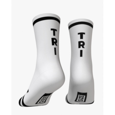 RUSH SOCKS TRI - WHITE - BLACK -Socquettes Cyclisme,Triathlon | Planetecycle