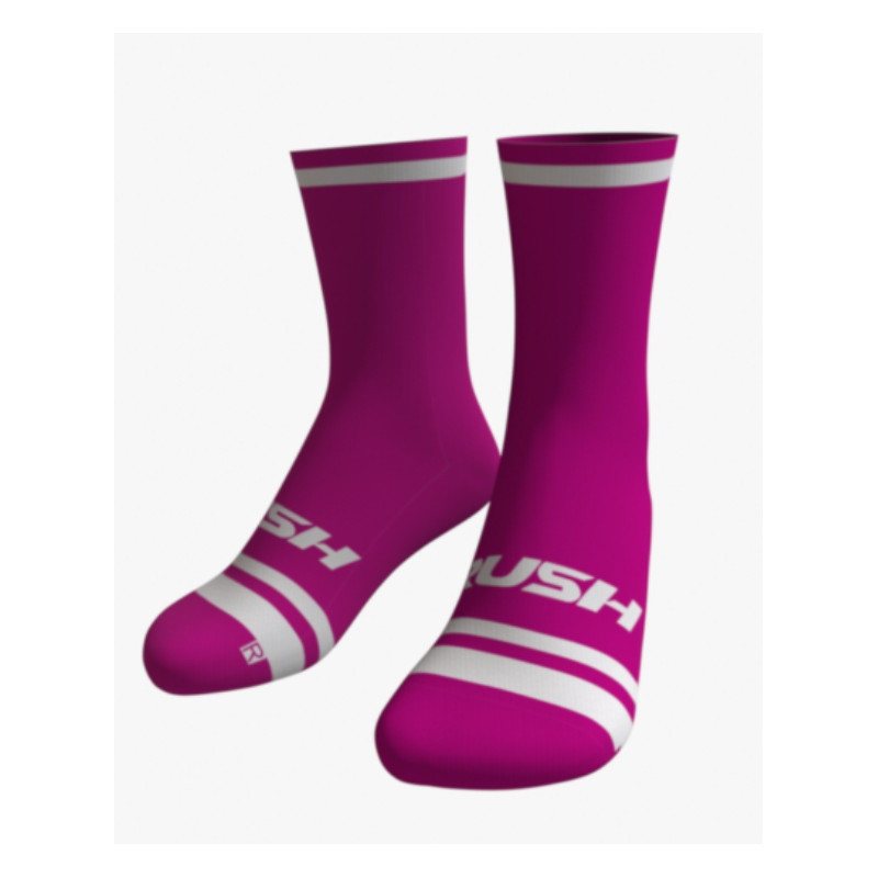 RUSH SOCKS UNICOLOR - FUCHSIA - WHITE Socquettes Cyclisme,Triathlon | Planetecycle