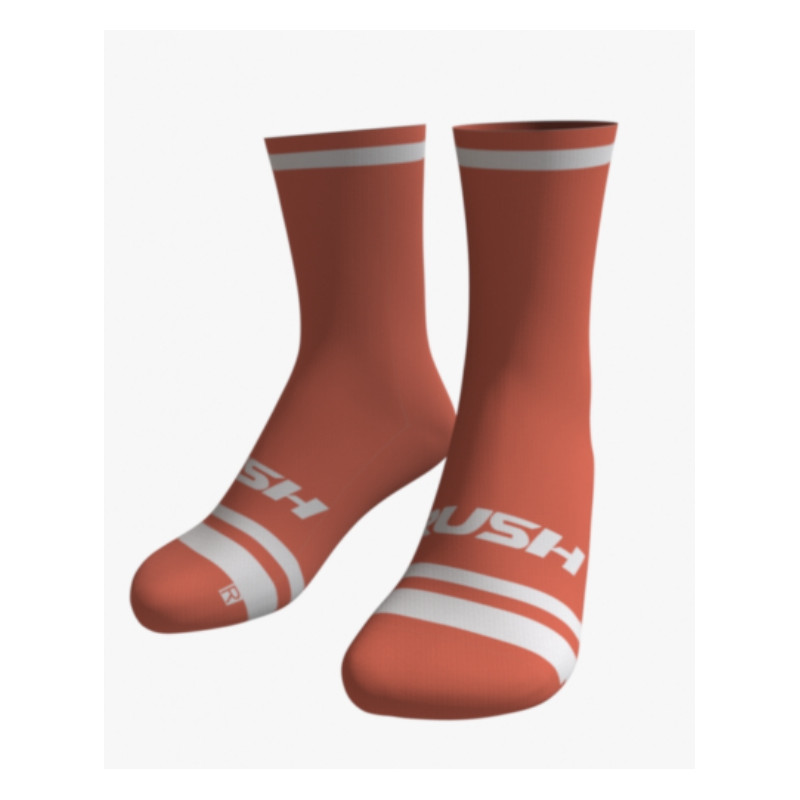 RUSH SOCKS UNICOLOR TERRACOTA - WHITE - Socquettes Cyclisme,Triathlon | Planetecycle
