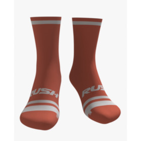RUSH SOCKS UNICOLOR TERRACOTA - WHITE - Socquettes Cyclisme,Triathlon