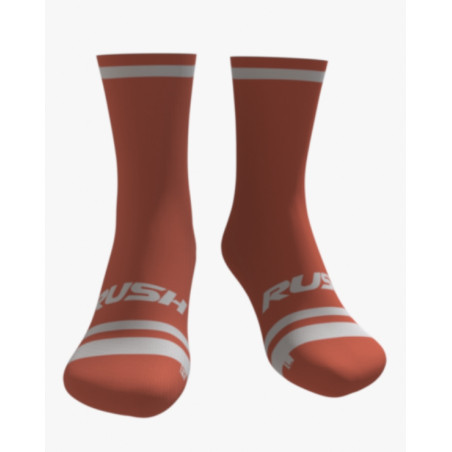 RUSH SOCKS UNICOLOR 2025 TERRACOTA-WHITE - Socquettes Cyclisme,Triathlon | Planetecycle