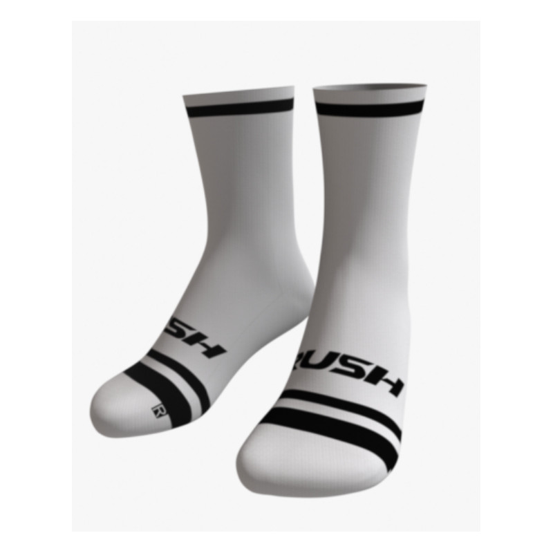RUSH SOCKS UNICOLOR 2025 WHITE - BLACK - Socquettes Cyclisme,Triathlon | Planetecycle