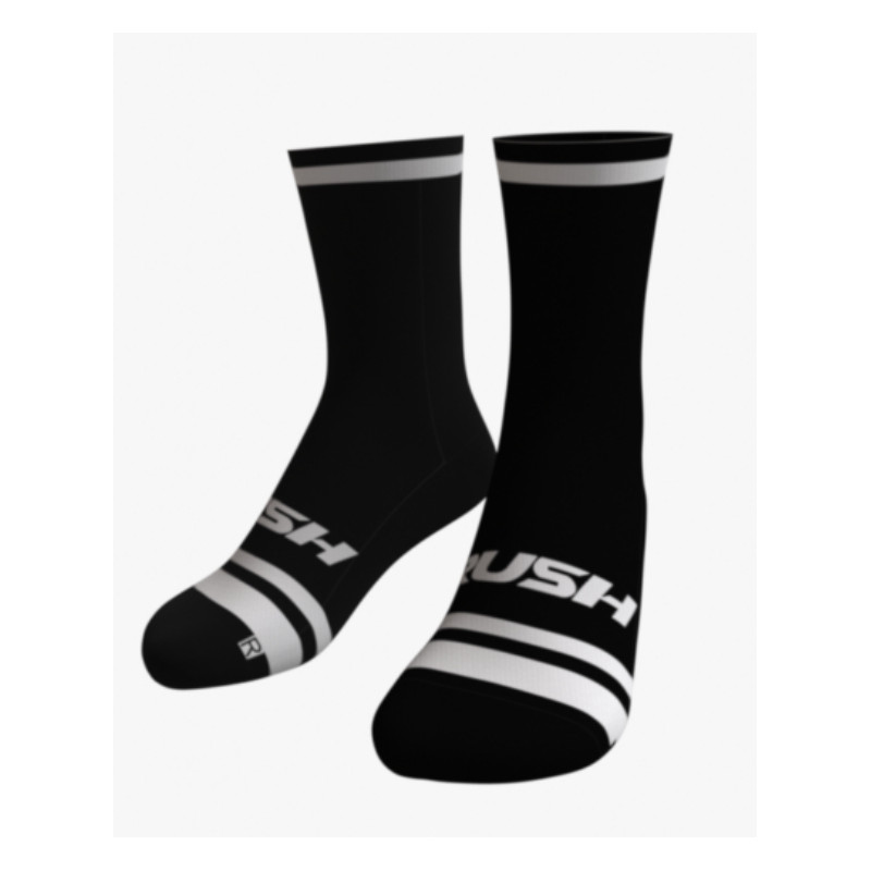 RUSH SOCKS UNICOLOR BLACK-WHITE - Socquettes Cyclisme,Triathlon | Planetecycle