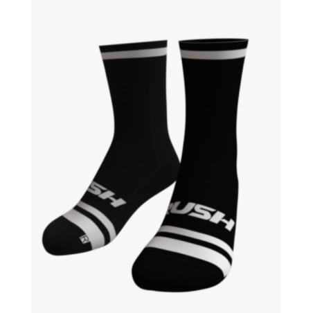 RUSH SOCKS UNICOLOR 2025 BLACK-WHITE -Socquettes Cyclisme,Triathlon | Planetecycle