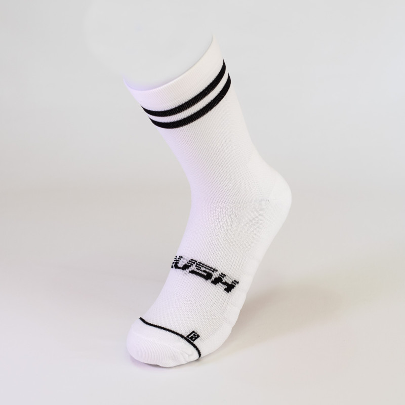RUSH Short SOCKS WHITE - BLACK - Socquettes Cyclisme, Triathlon | Planetecycle