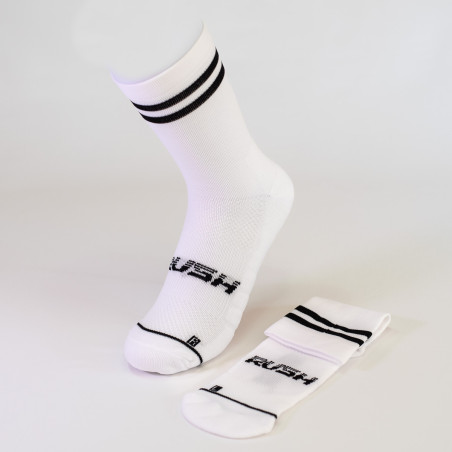 RUSH Short SOCKS WHITE - BLACK - Socquettes Cyclisme, Triathlon | Planetecycle