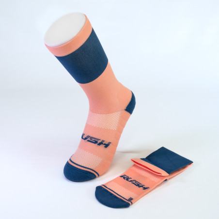 RUSH Med SOCKS SALMON - BLUE - Socquettes Cyclisme, Triathlon | Planetecycle