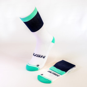 RUSH Med SOCKS NAVY BLUE - LIGHT GREEN - Socquettes Cyclisme, Triathlon