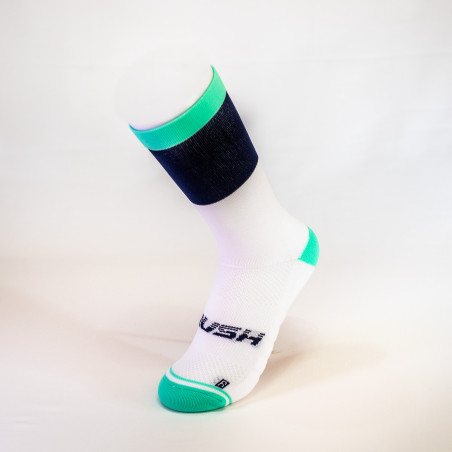 RUSH Med SOCKS NAVY BLUE - LIGHT GREEN - Socquettes Cyclisme, Triathlon | Planetecycle