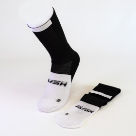 RUSH Med SOCKS BLACK - WHITE - Socquettes Cyclisme, Triathlon