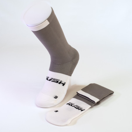 RUSH Med SOCKS METAL - WHITE - Socquettes Cyclisme, Triathlon | Planetecycle