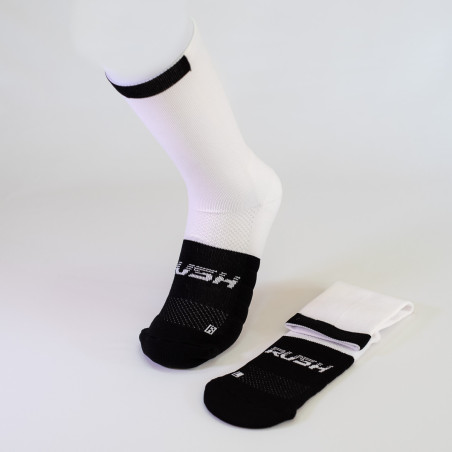RUSH Med SOCKS WHITE - BLACK - Socquettes Cyclisme, Triathlon | Planetecycle