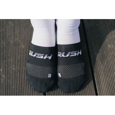RUSH Med SOCKS WHITE - BLACK - Socquettes Cyclisme, Triathlon | Planetecycle