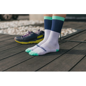 RUSH Med SOCKS NAVY BLUE - LIGHT GREEN - Socquettes Cyclisme, Triathlon