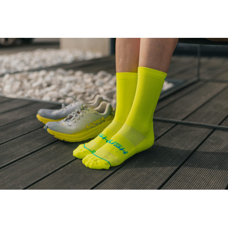 RUSH Med SOCKS YELLOW FLUO - Socquettes Cyclisme, Triathlon | Planetecycle