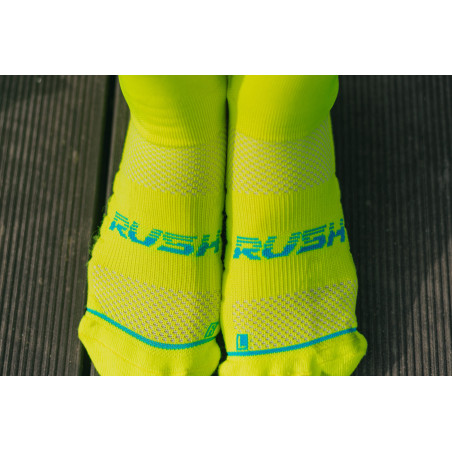 RUSH Med SOCKS YELLOW FLUO - Socquettes Cyclisme, Triathlon | Planetecycle