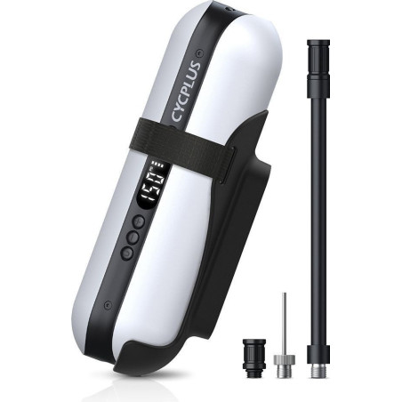 Pompe électrique - Mini compresseur CYCPLUS A2 PRO blanc : gonflage rapide pour toutes les valves | Planetecycle