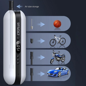 Pompe électrique - Mini compresseur  CYCPLUS A2 PRO blanc : gonflage rapide pour toutes les valves