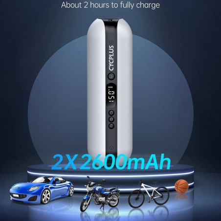 Pompe électrique - Mini compresseur CYCPLUS A2 PRO blanc : gonflage rapide pour toutes les valves | Planetecycle
