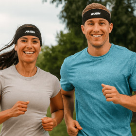 Headband Running RUSH - BLACK - Bandeau running léger, respirant, extensible et sans coutures