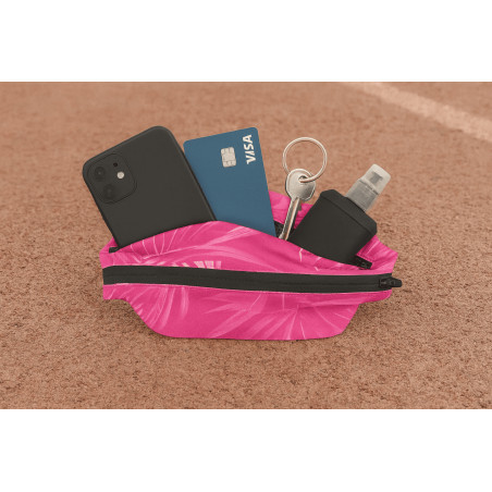 Ceinture RUSH Large Running Pocket - HAWAI PINK - Ceinture extensible porte gels, nutrition, telephone ... | Planetecycle