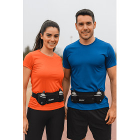 Ceinture RUSH H2O RUNNING BELT - BLACK - Ceinture extensible Running avec 2 bidons et porte gels, nutrition, telephone ...