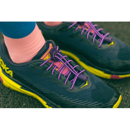 RUSH Lacets running FastLace striped Purple - White | Planetecycle