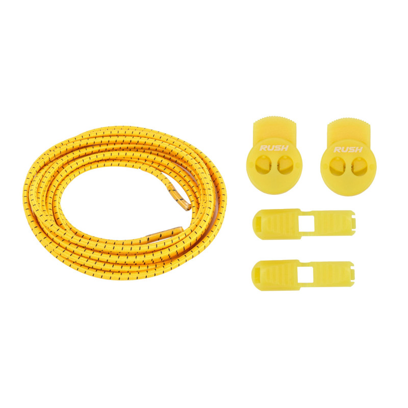 RUSH Lacets running FastLace striped Sand Yellow - Black | Planetecycle