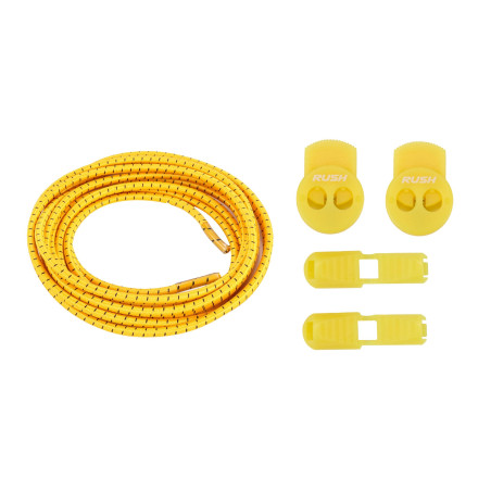 RUSH Lacets running FastLace striped Sand Yellow - Black | Planetecycle