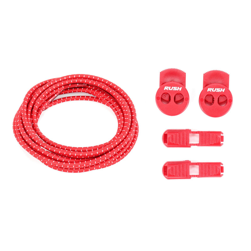 RUSH Lacets running FastLace striped Red - White | Planetecycle