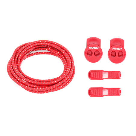 RUSH Lacets running FastLace striped Red - White | Planetecycle