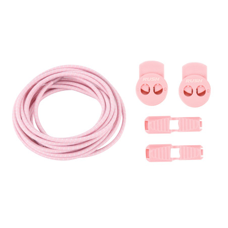 RUSH Lacets running FastLace striped Candy Pink - White | Planetecycle