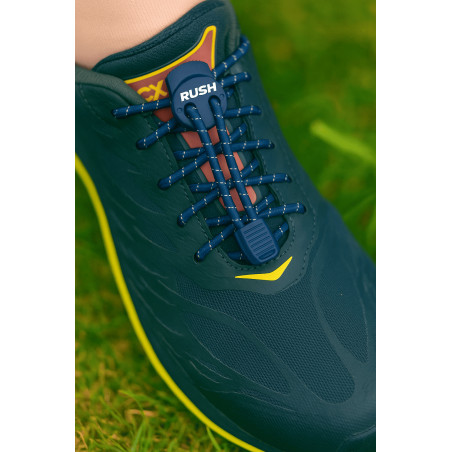 RUSH Lacets running FastLace striped Royal Blue - Neon Yellow | Planetecycle